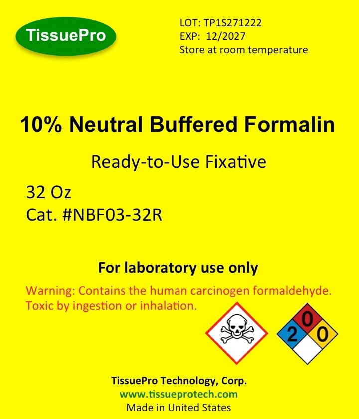 10% Neutral Buffered Formalin (32 Oz/950 mL) from TissuePro
