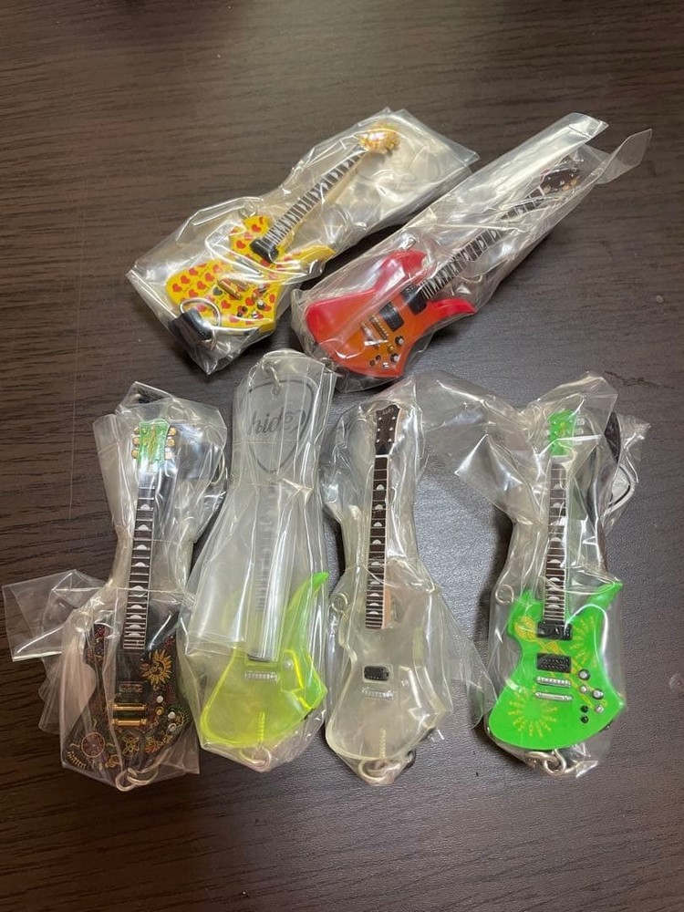*hide guitar type strap keychain set of 6 types