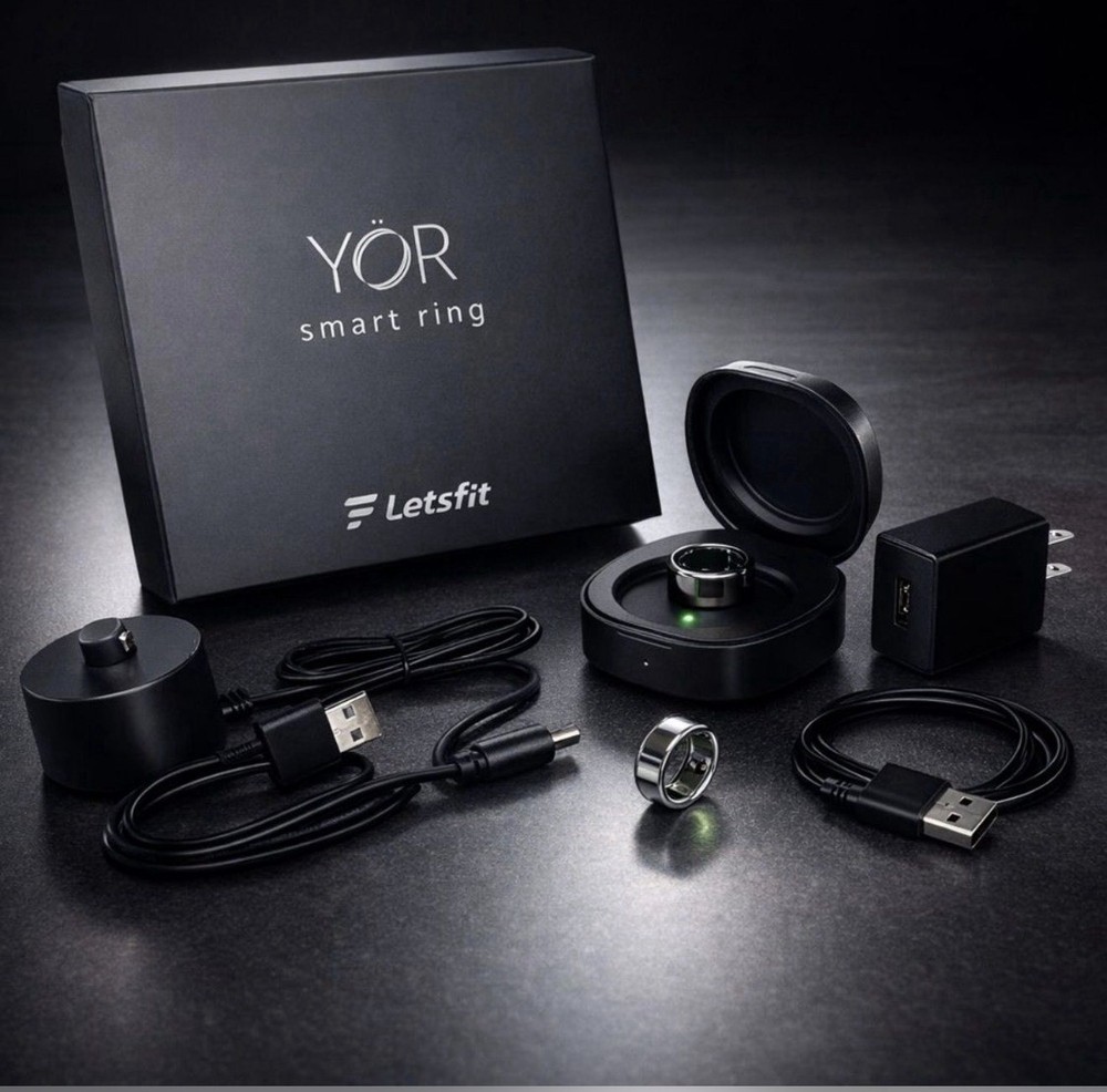 Letsfit YOR LR-10-GD-CASE Gold Smart Ring Activity Tracker Size 10