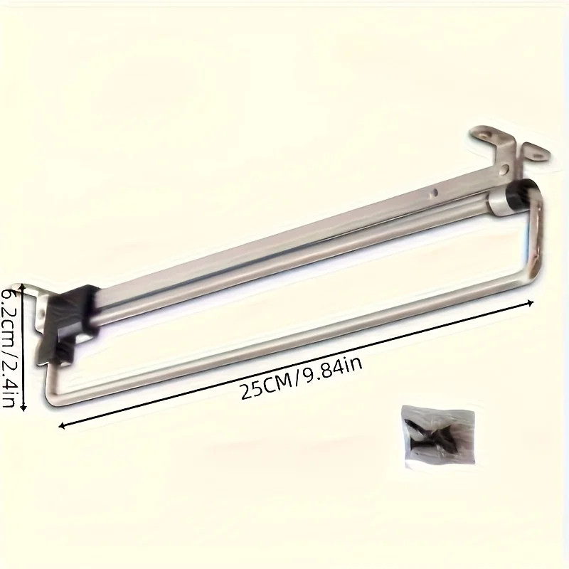 1Pc Pull-Out Clothes Storage Rod Adjustable Foldable Metal Hanging Rail for Ward