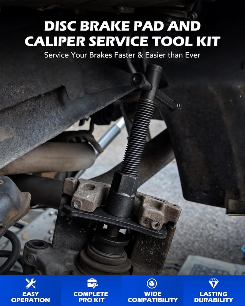 Tech Brake Caliper Wind Back Tool Kit, 24pc Brake Caliper Compression Tool Set w