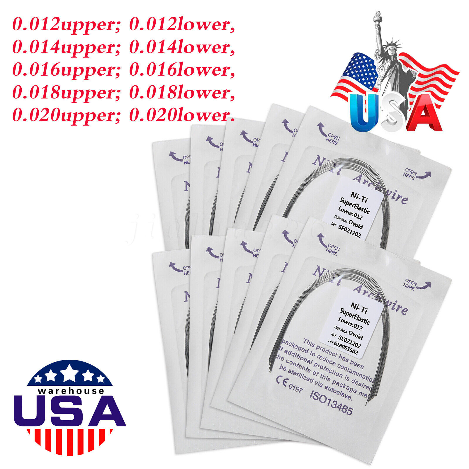 Arcos de Dental Ortodoncia Redondos Niti Arco de Alambre Su Arch Wire 0.99 USD