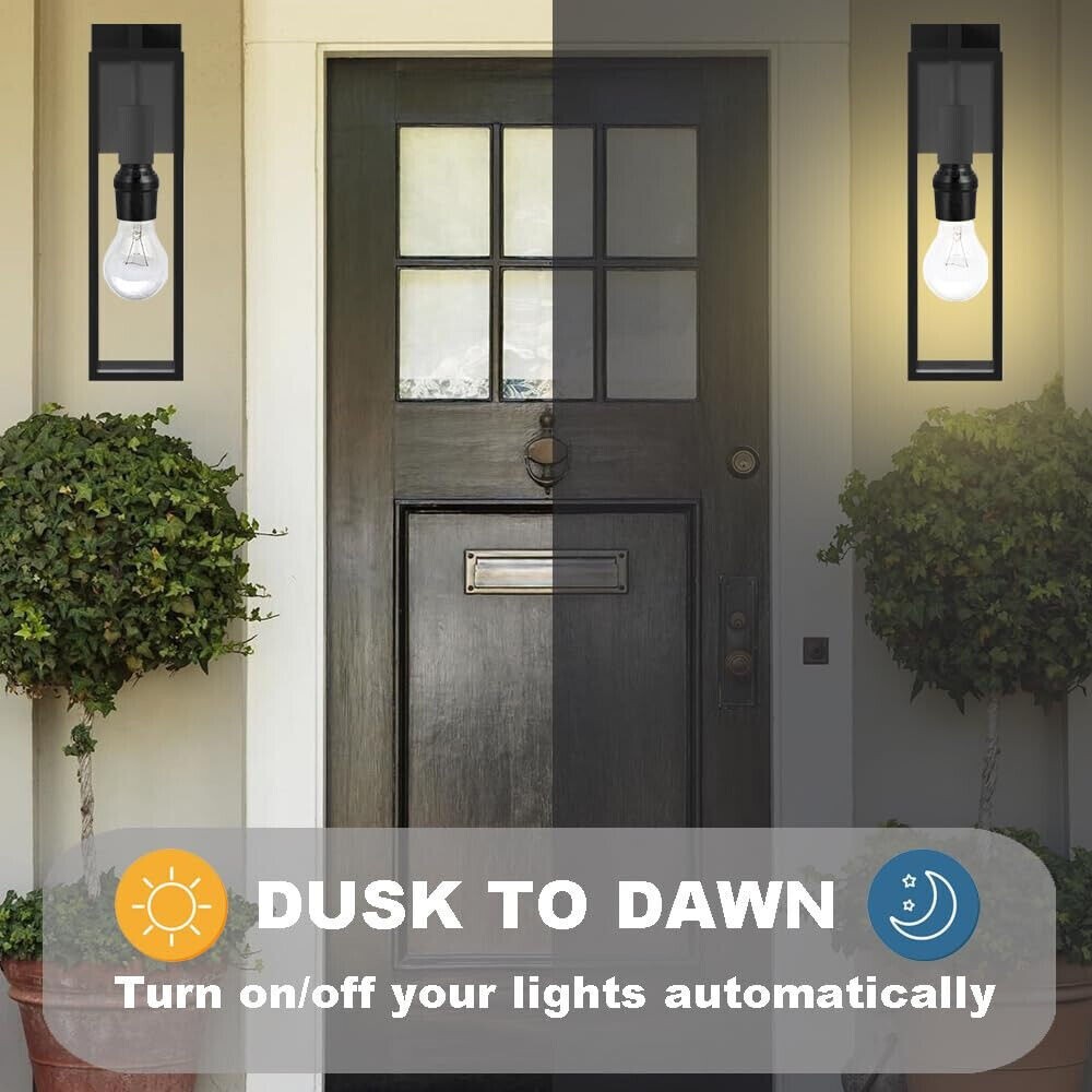 2-Pack Sensor Automatic Dusk to Dawn Light Socket E26 E27 for Outdoor Lighting