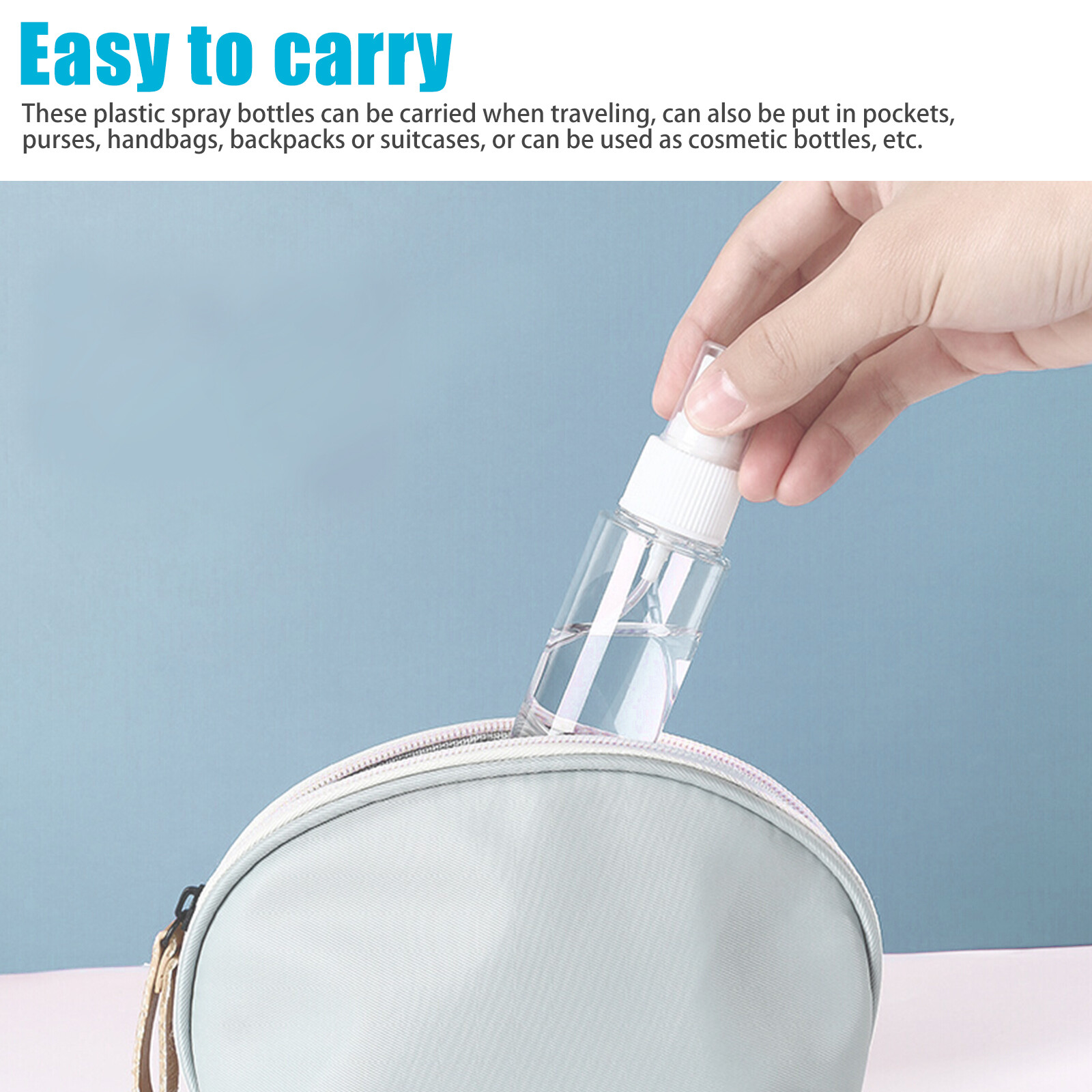 1~5PCS 30ml/60ml Travel Spray Bottle Plastic Transparent Perfume Empty Atomizer