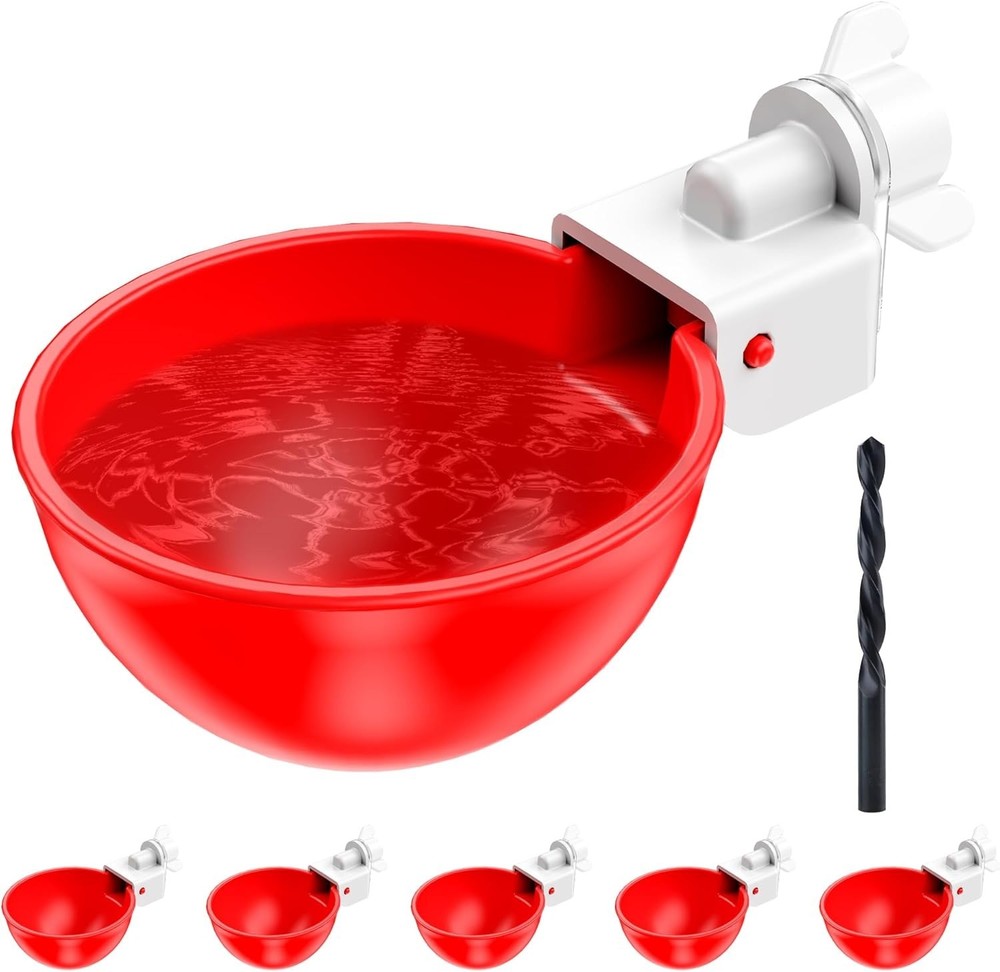 High-Quality Automatic Poultry Waterer Cups - 6 Count with Quick Install Kit