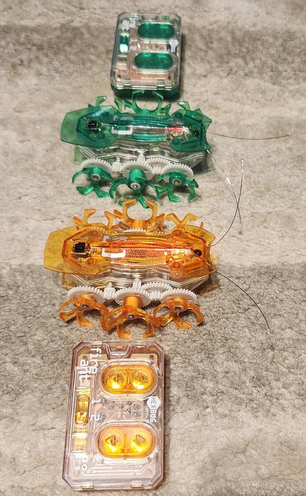 x2 HEXBUG Fire Ant Mechanicals + Remote Control, (1) Green + (1) Orange, Hex Bug