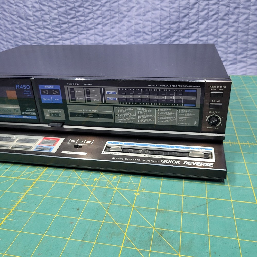 Vintage AIWA R450U Auto Reverse Cassette Deck Tested Working
