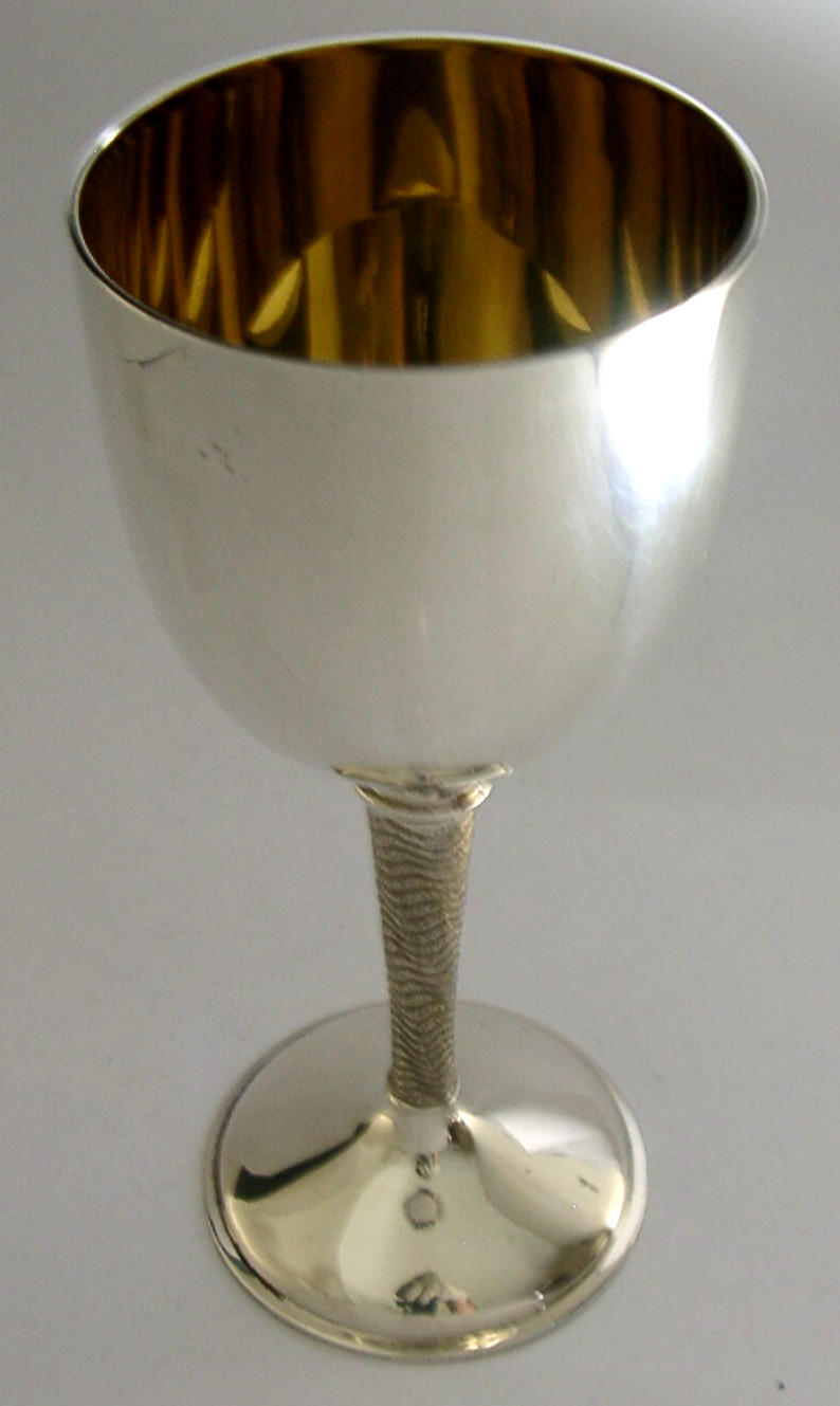 ANTHONY ELSON BRISTOL STERLING SILVER CHALICE GOBLET 1973 MID CENTURY 222g 44