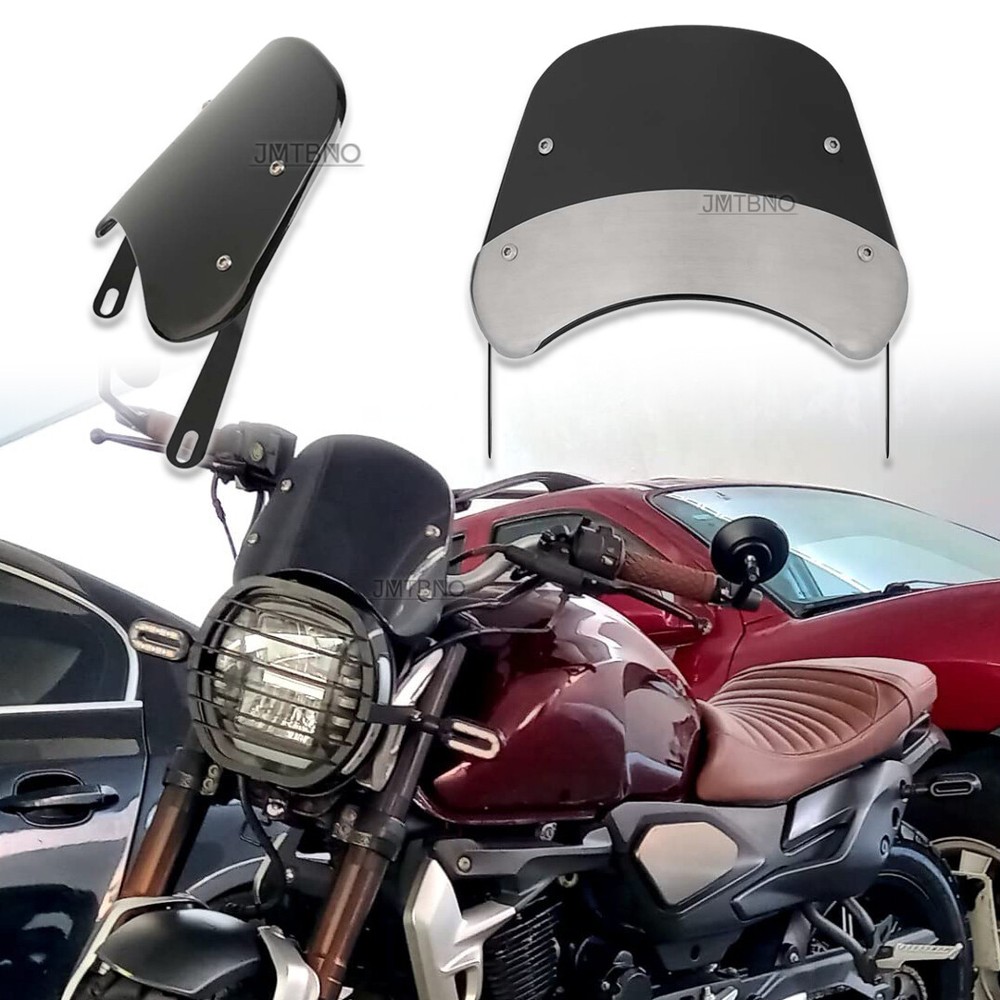Universal Motorcycle Fairing Windshield Deflector Windscreen For 5-7'' Headlight