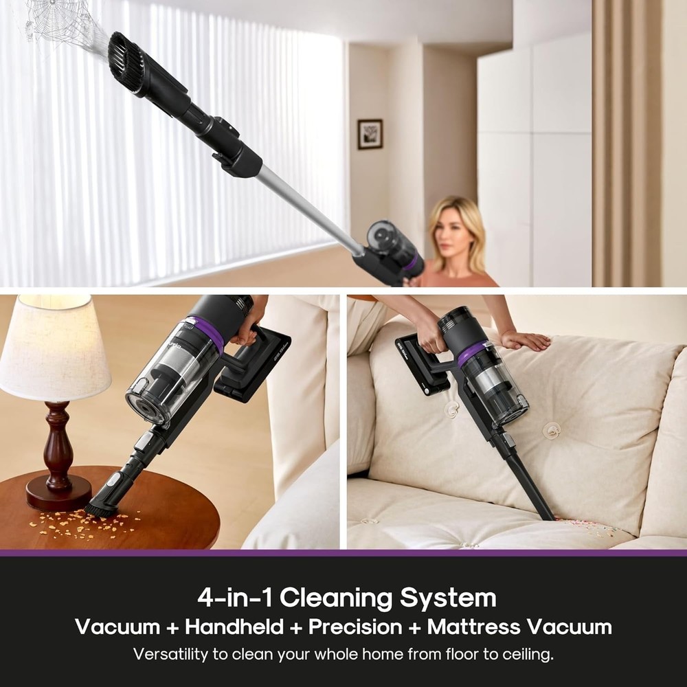 Eureka ReactiClean 410 Cordless Vacuum, 50 Min Runtime, Lightweight