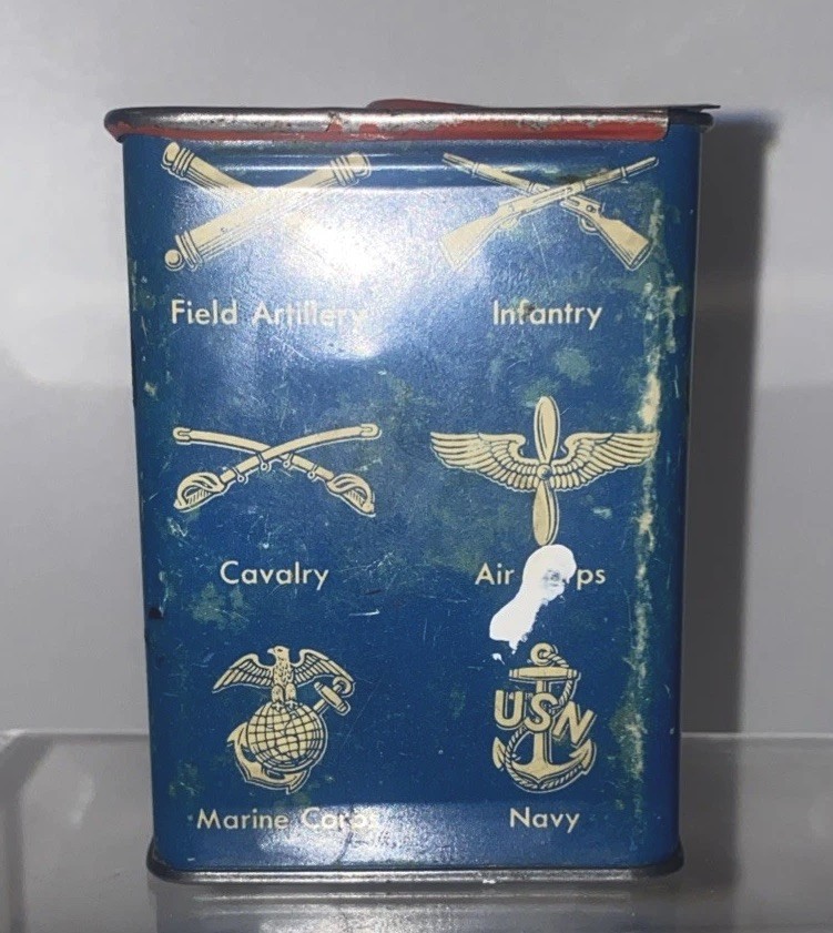 WW2 ERA US Armed Forces Metal Cigarette Ration Pack Case Corps Engineer Chemical