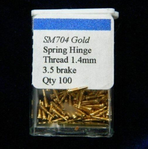 Self-Aligning Spring Hinge; Gold 1.4mm Thread, 2.0mm Head, 3.5mm Break Length, 6