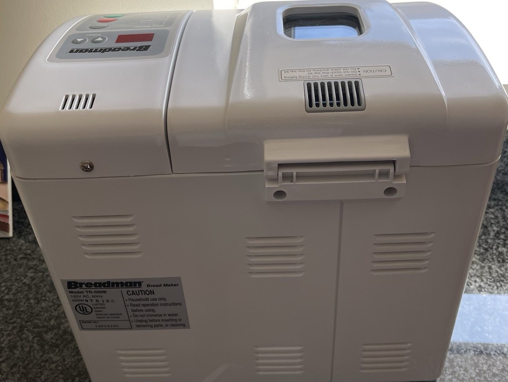 Breadman Trillium TR-500 Automatic Bread Maker Machine White Pan & Paddle Japan
