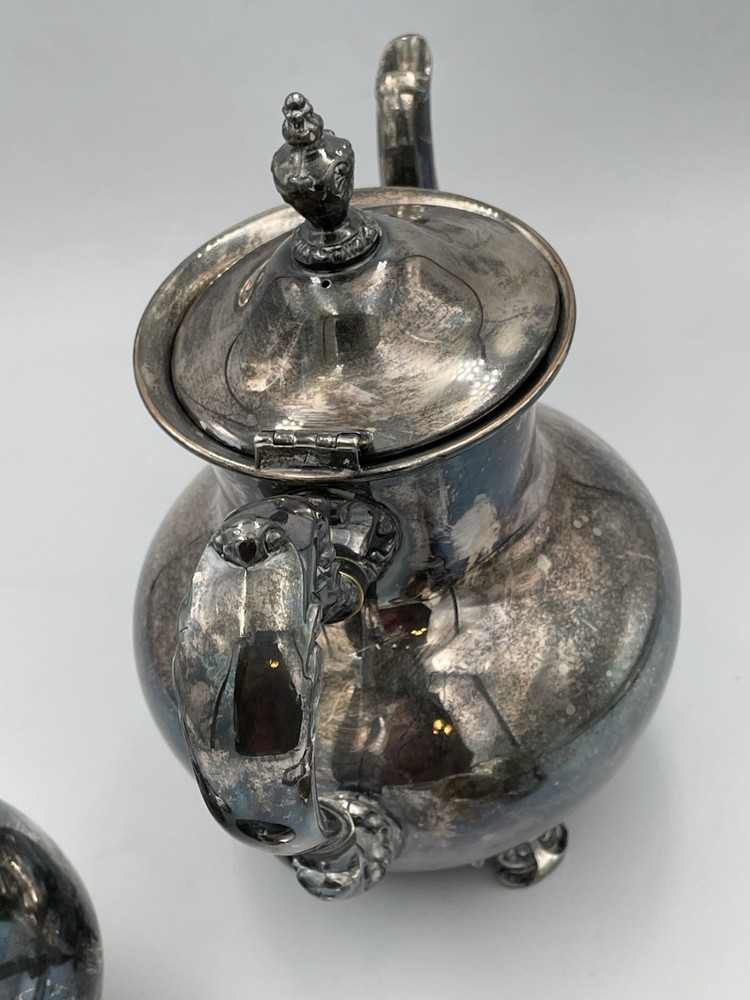 3pc Old English By Poole #5000 Silverplated Pitcher/Tea Service Creamer MCM