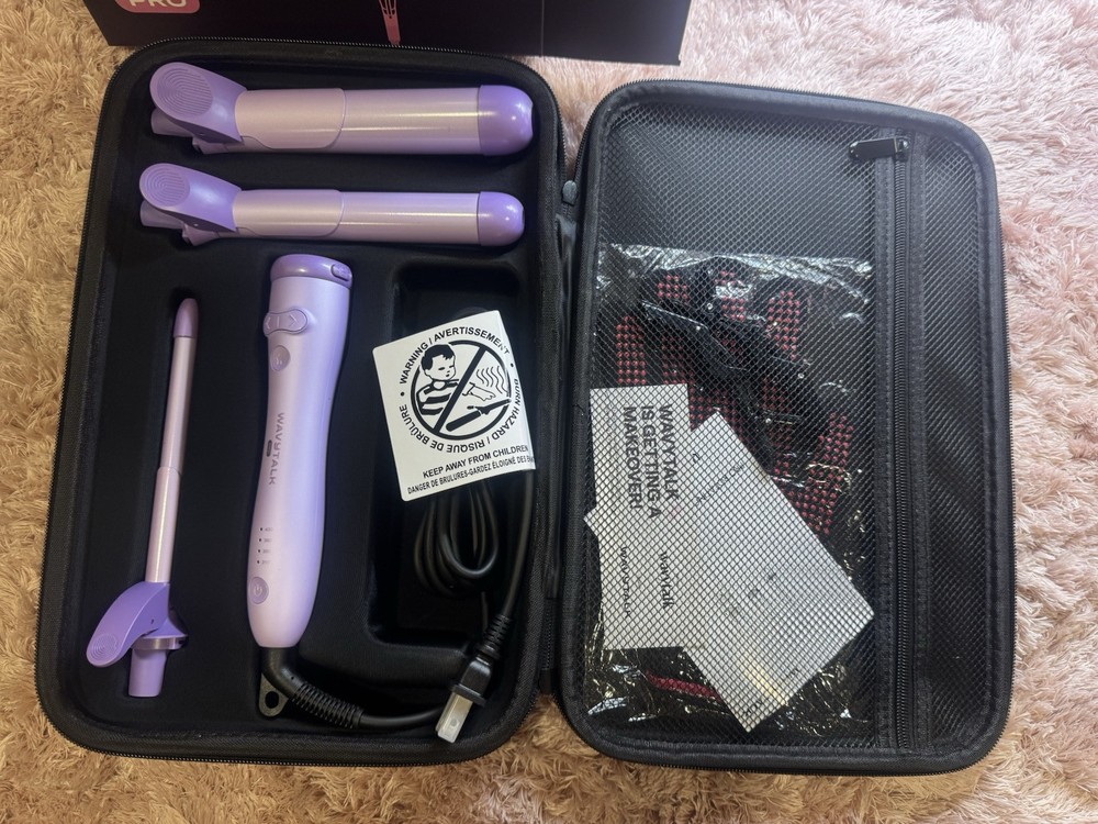 Automatic Curling Iron Set with 3 Interchangeable Barrels & Adjustable Settings