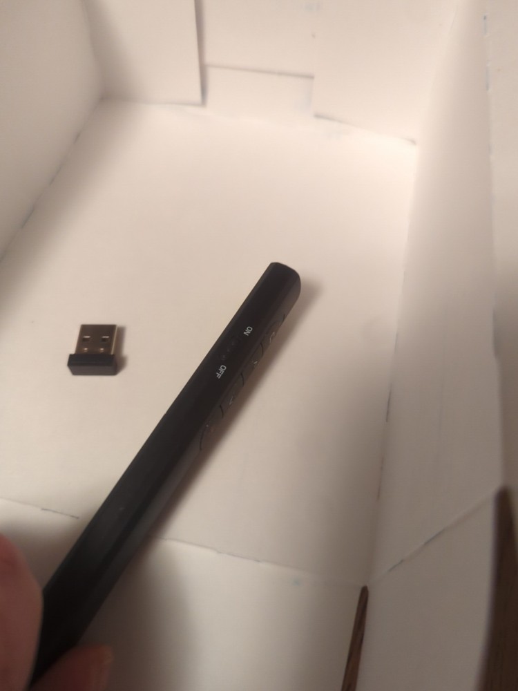 Wireless Presenter Remote with USB Dongle, Clicker, and Laser Pointer