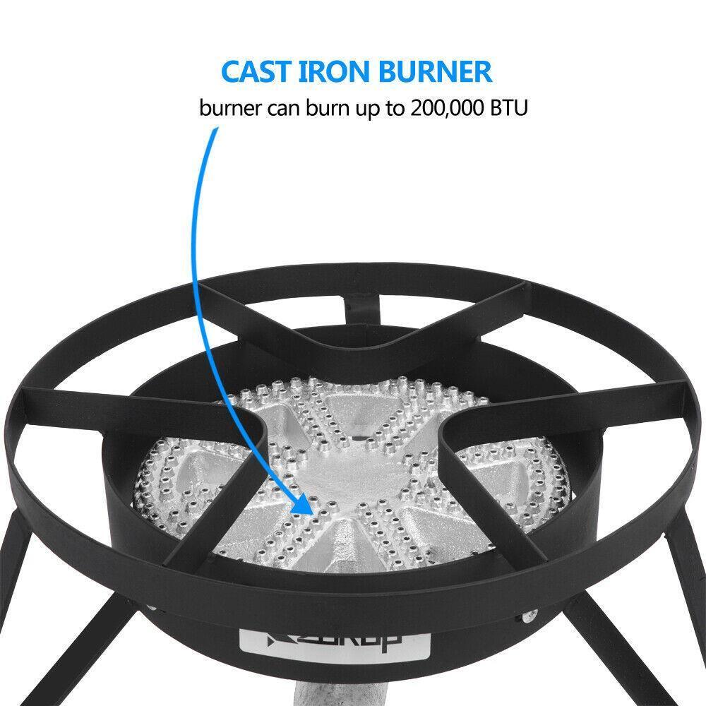 200,000 BTU Outdoor Stove Propane Burner Cooking Gas Portable Cooker BBQ Grill