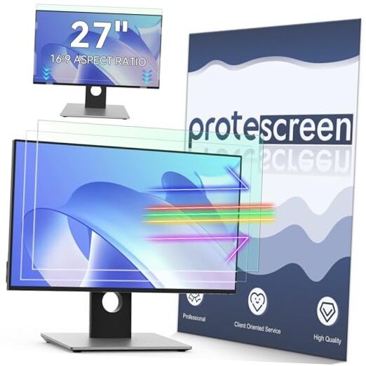 [2-Pack] 27 Inch Anti Blue Light Screen Protector Compatible With Lenovo Hp