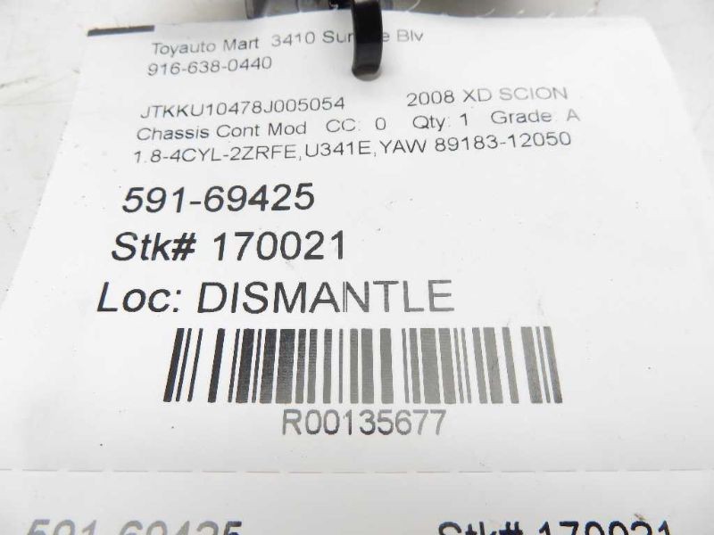 08 09 SCION XD STABILITY CONTROL YAW RATE COMPUTER ECM