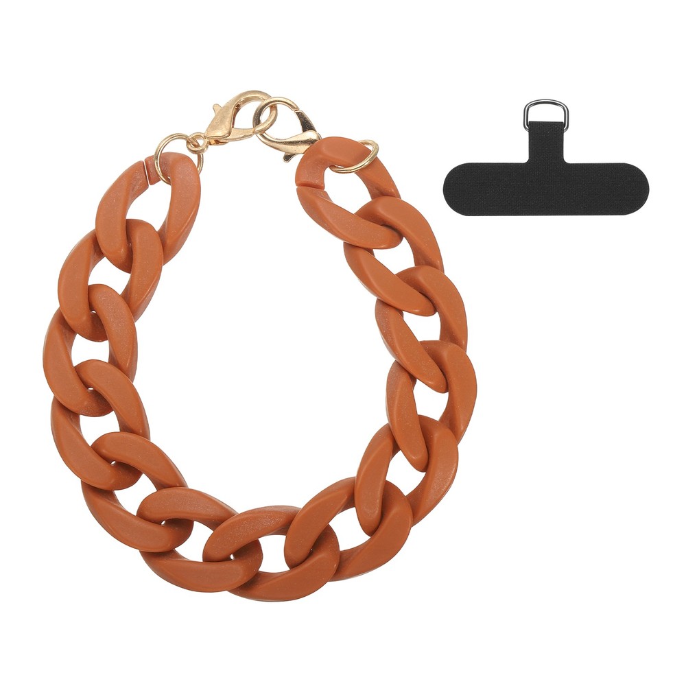 Phone Wrist Strap, 11" Acrylic Cellphone Chain with Tether Tab, Brown