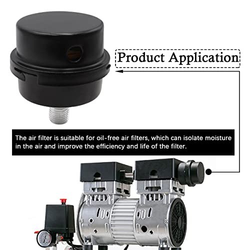2 pcs Thread Air Compressor Silencer, Air Compressor Intake Filter Sound 1/4"