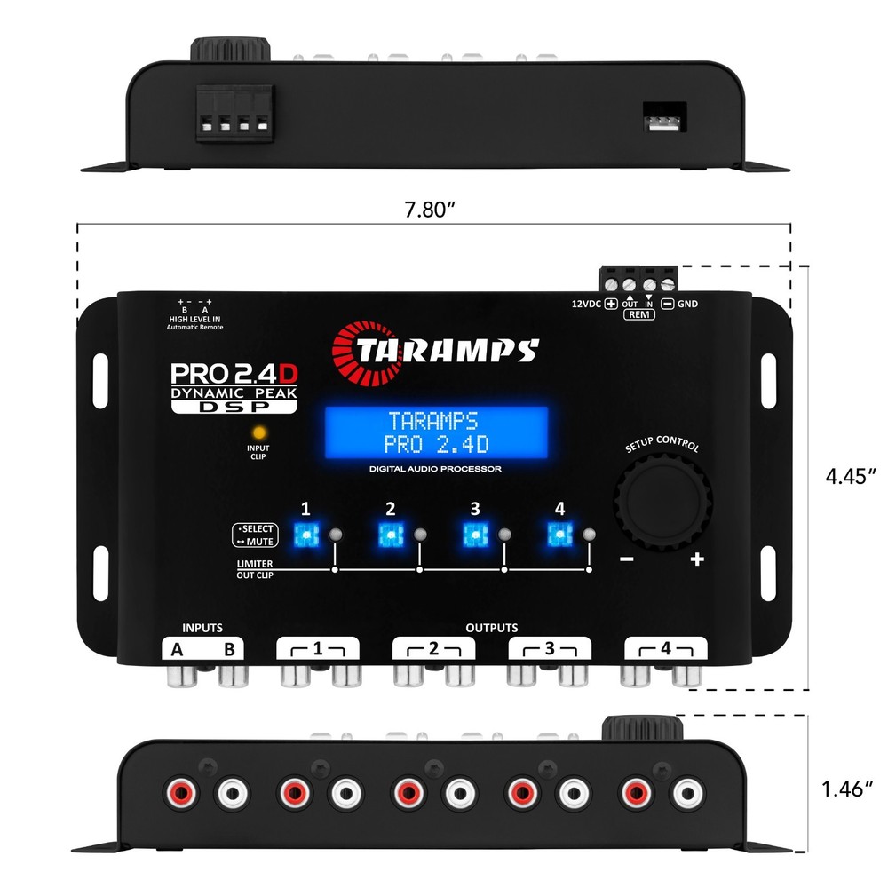 Taramps Pro 2.4D Dynamic Peak DSP Crossover Full Digital Signal Processor