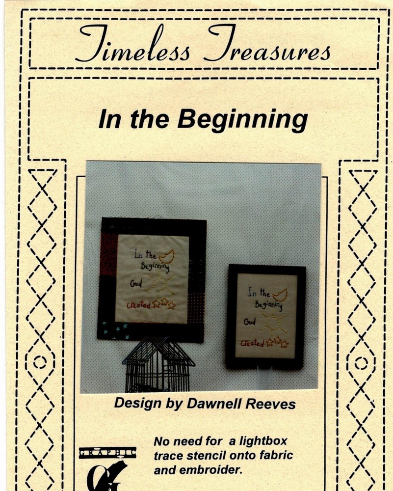 In the Beginning Stitchery Embroidery Pattern by Timeless Treasures