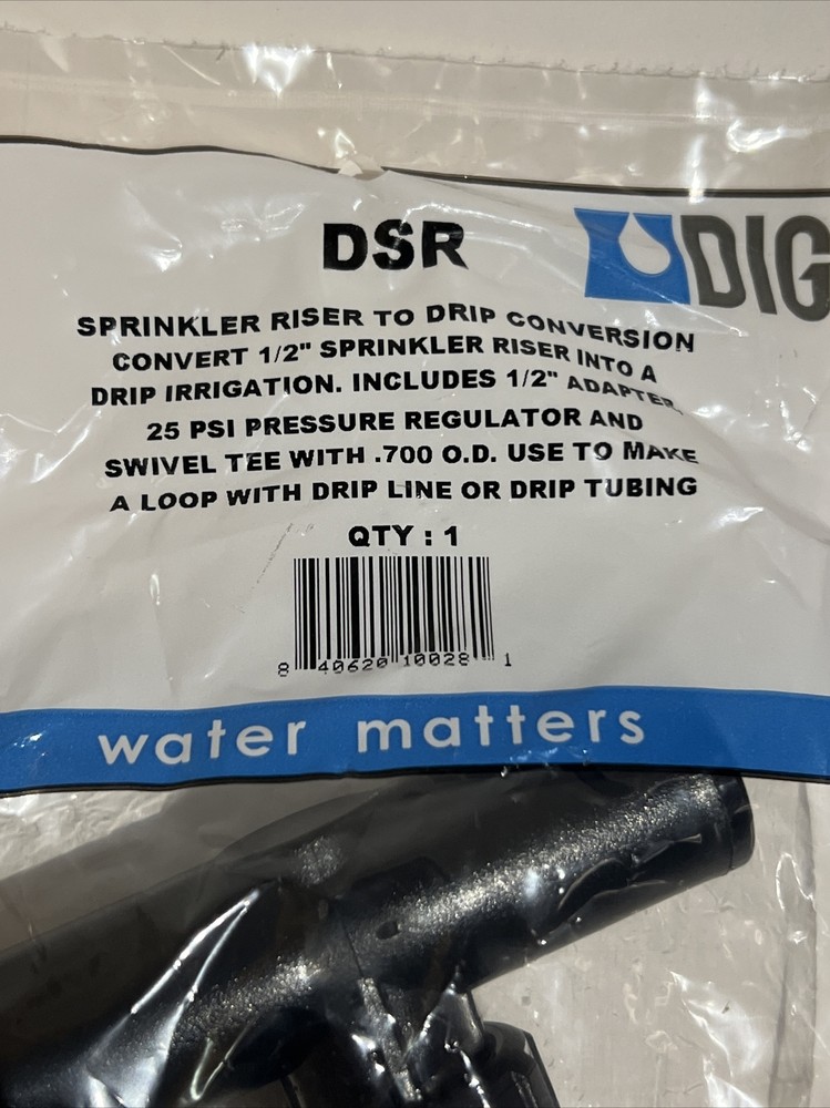 (2) DIG sprinkler riser to drip conversion convert 1/2” sprinkler riser …..