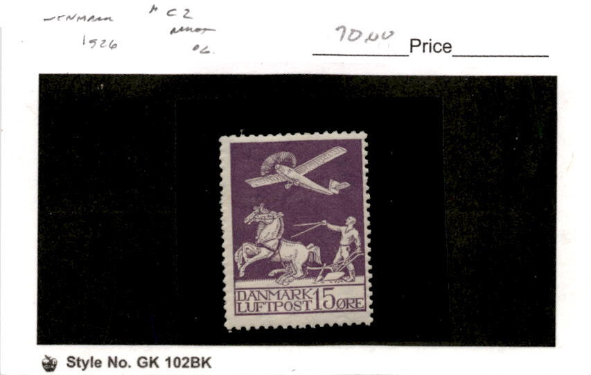 Denmark, Postage Stamp, #C2 Mint Hinged, 1926 Airplane (AC)