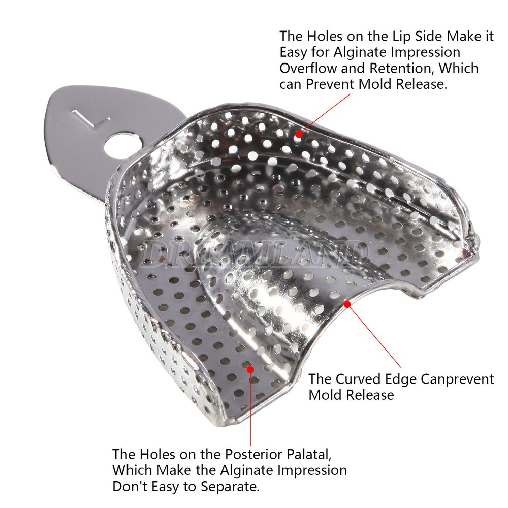 6 Dental Impression Trays set PERFO Denture Instruments