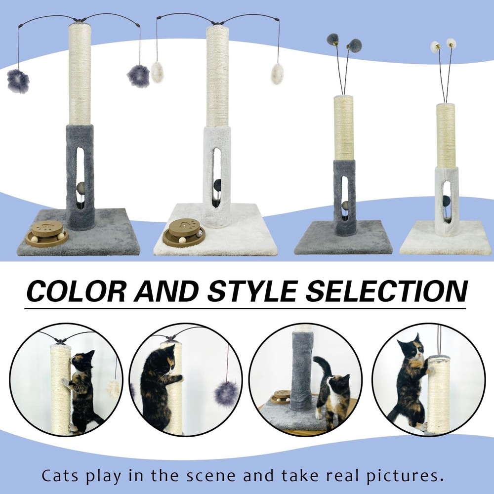 31 Inch Cat Scratching Post Interactive Scratcher with Tracking Ball