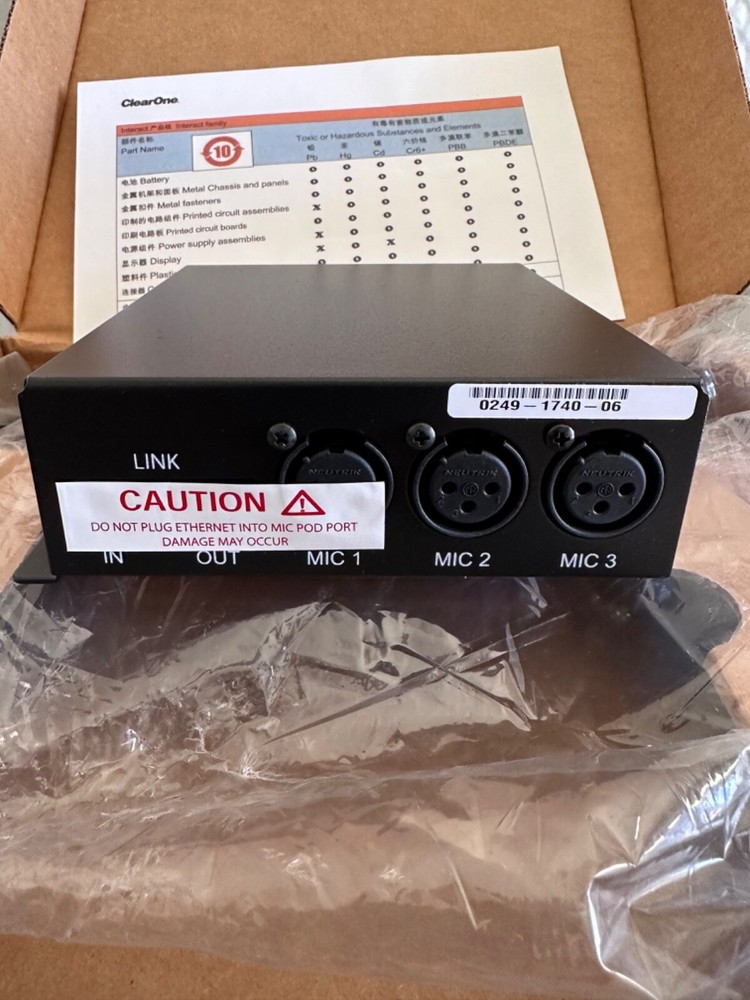 ClearOne INTERACT XLR Microphone Distribution Box - Black NEW!!