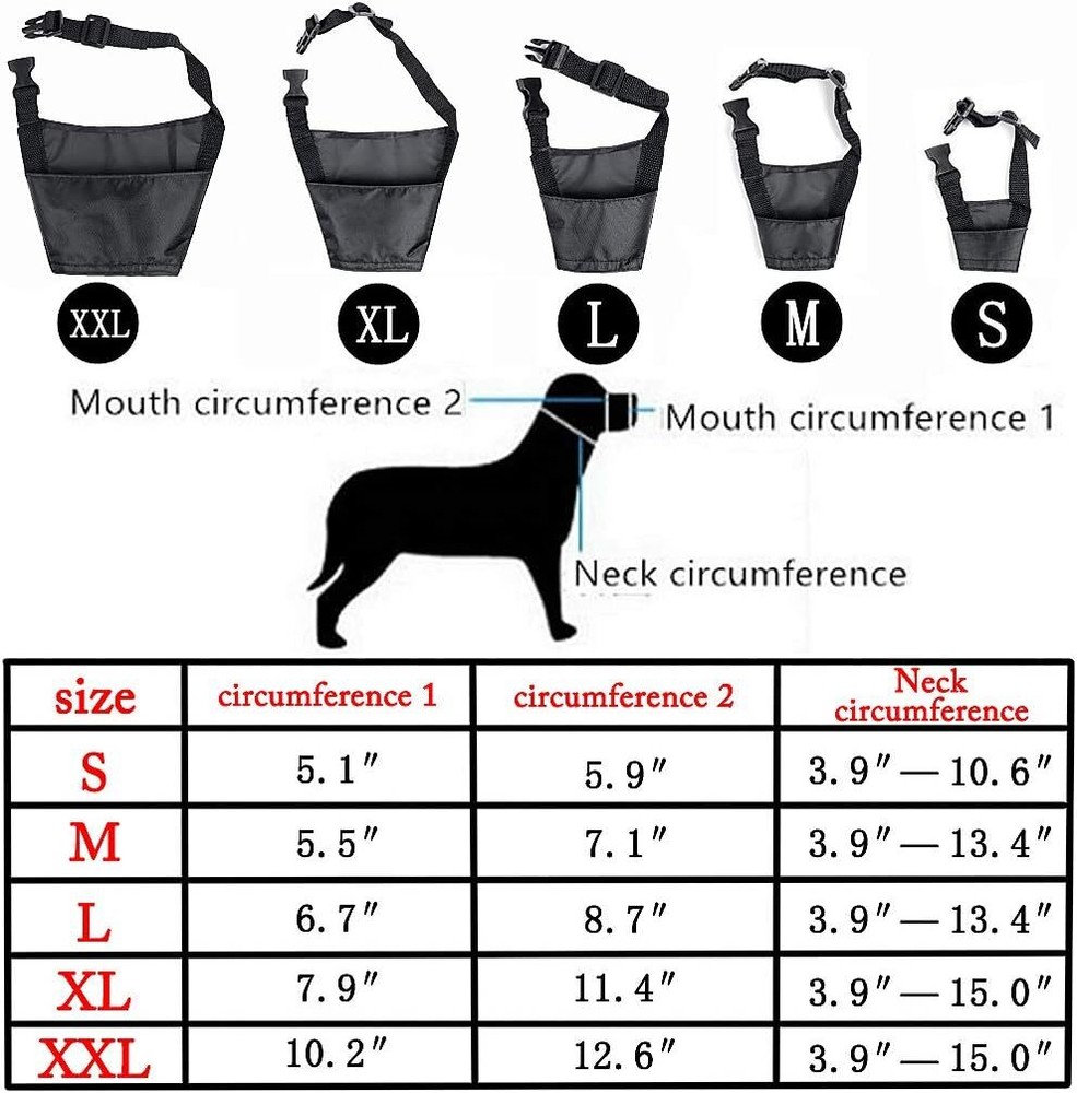 ewinever 5Pcs/Set Adjustable Breathable Safety Small Medium Large Extra Dog