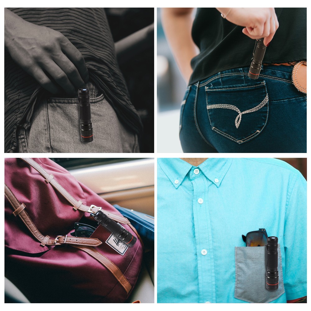 2PCS Strong Clip LED Camping Warning Flash Light Mini Emergency Flashlights