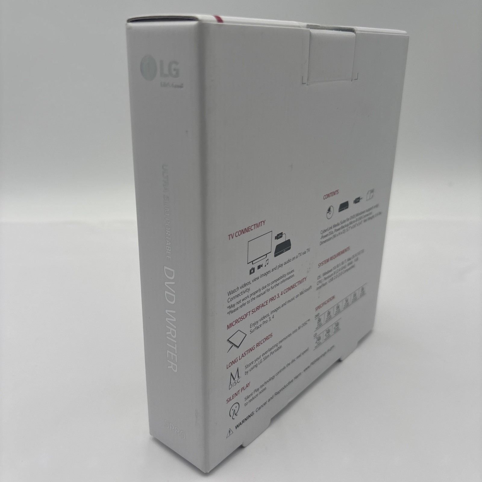 LG Ultra Slim Portable External DVD Writer - Black - New Sealed -Free Shipping