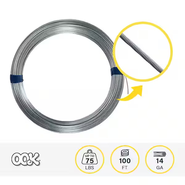 High-Quality 100 ft. Galvanized Steel Wire - 14-Gauge, 75 lb. Strength