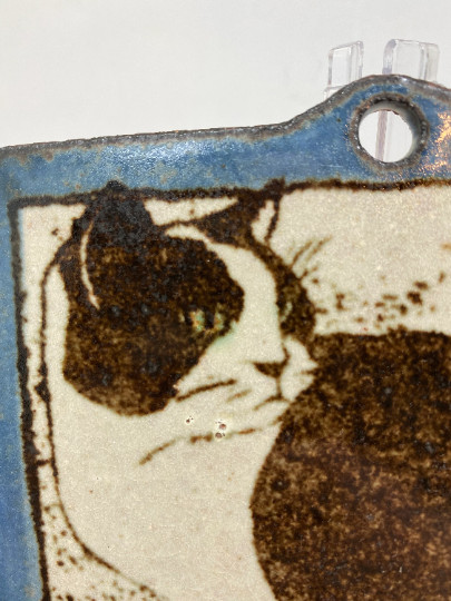 Jane Messenger Stone Tuxedo Cat Trivet