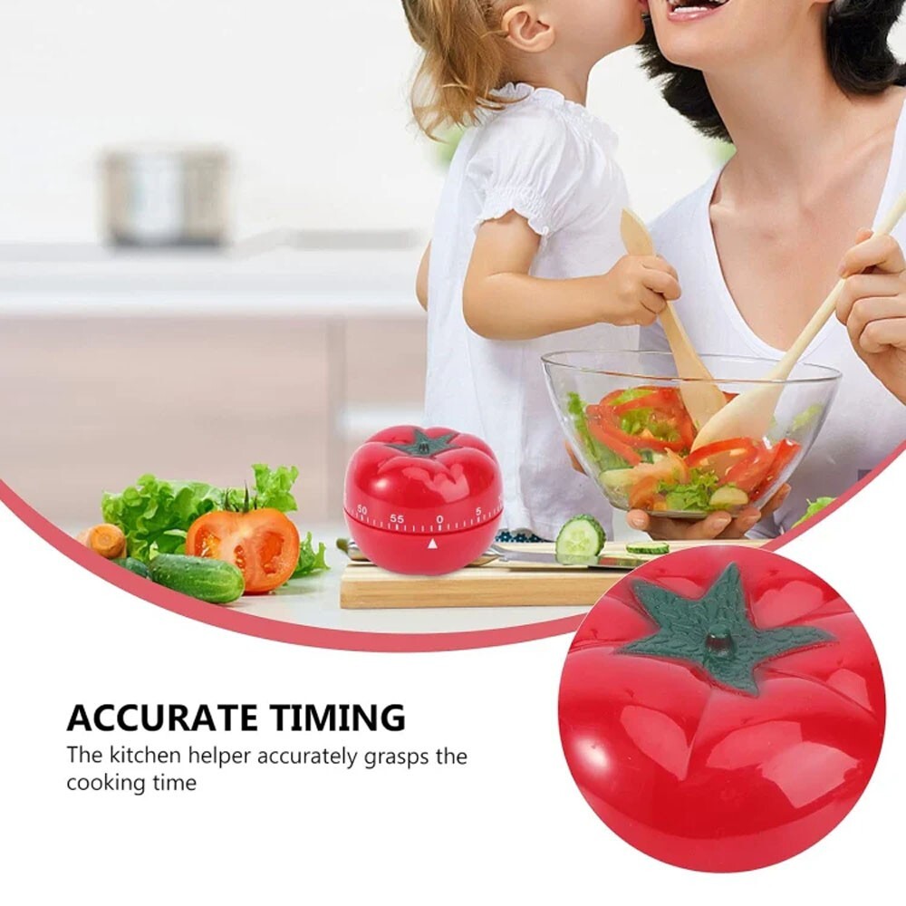 Tomato Shape Timer Reminder Alarm Clock Mechanical Timer Kitchen Cooking Tools