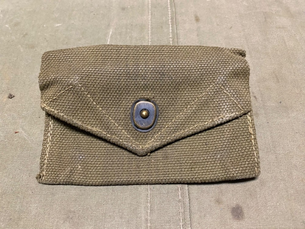 ORIGINAL WWII US ARMY M1942 FIRST AID CARRY BELT POUCH-OD#7
