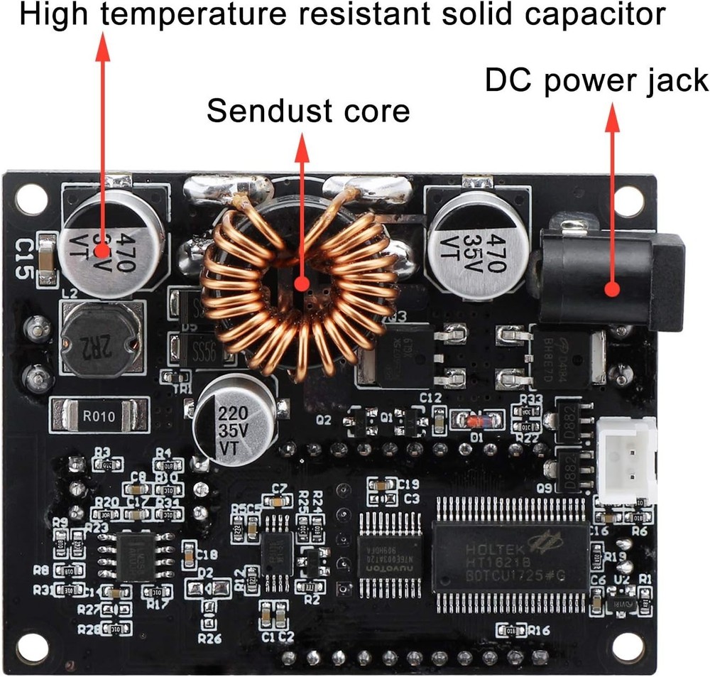 High Efficiency Boost Buck Converter with Protective Case and LCD Display, 4A