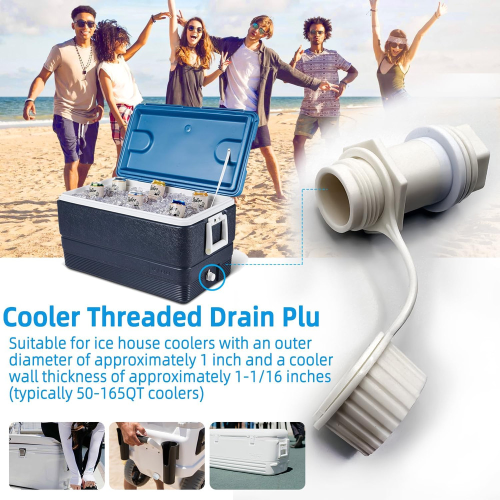 Threaded Drain Plug Replacement for Igloo Cooler, with Igloo 50-165 Qt Cooler...
