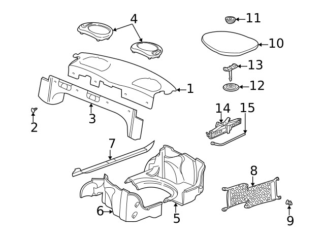 Genuine GM Pkg Tray Trim 22616735