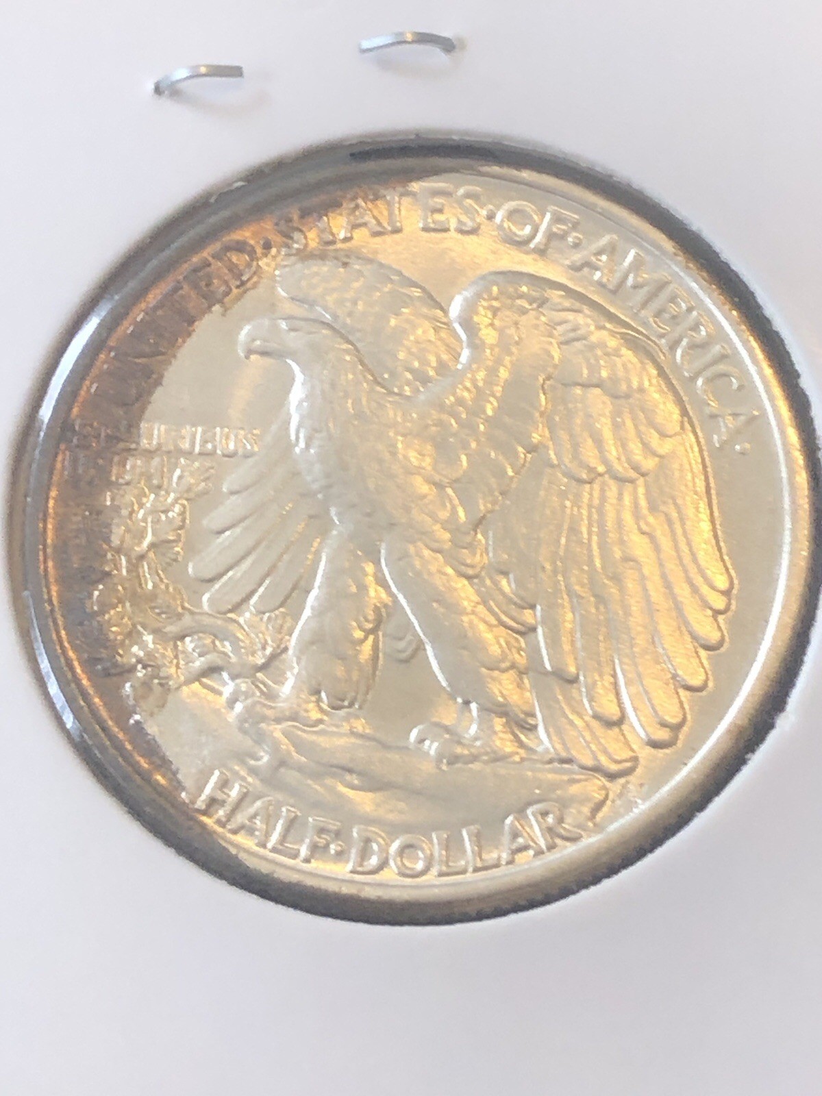 1943 W Walking Liberty Half Dollar Rainbow Toned BU