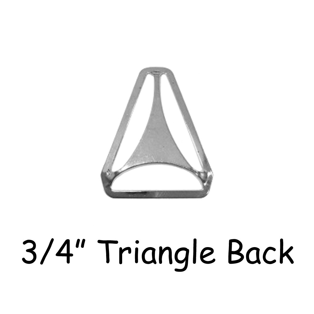 25 Triangle Back Slide Adjusters - 3/4" Suspender Clips Hardware - Nickle Plated