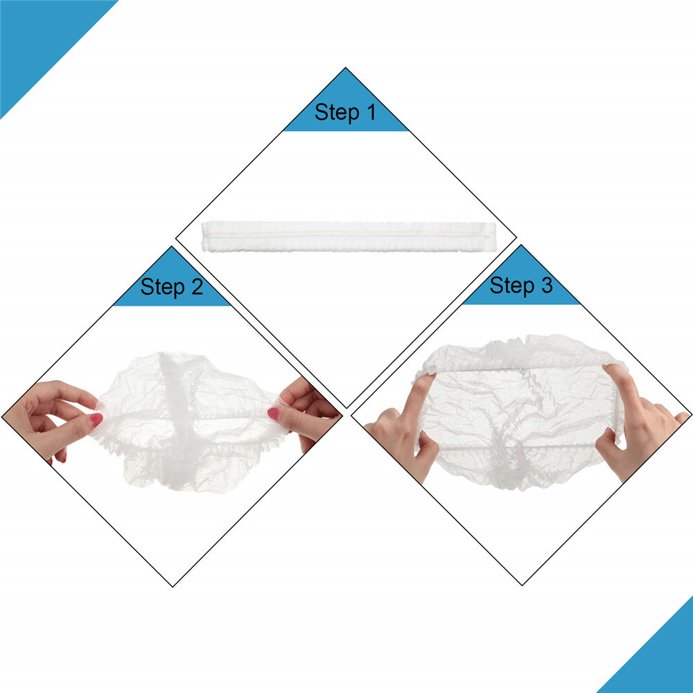 100-1000pcs Disposable Hair Net Non-Woven Head Bouffant Hair Cap 24"