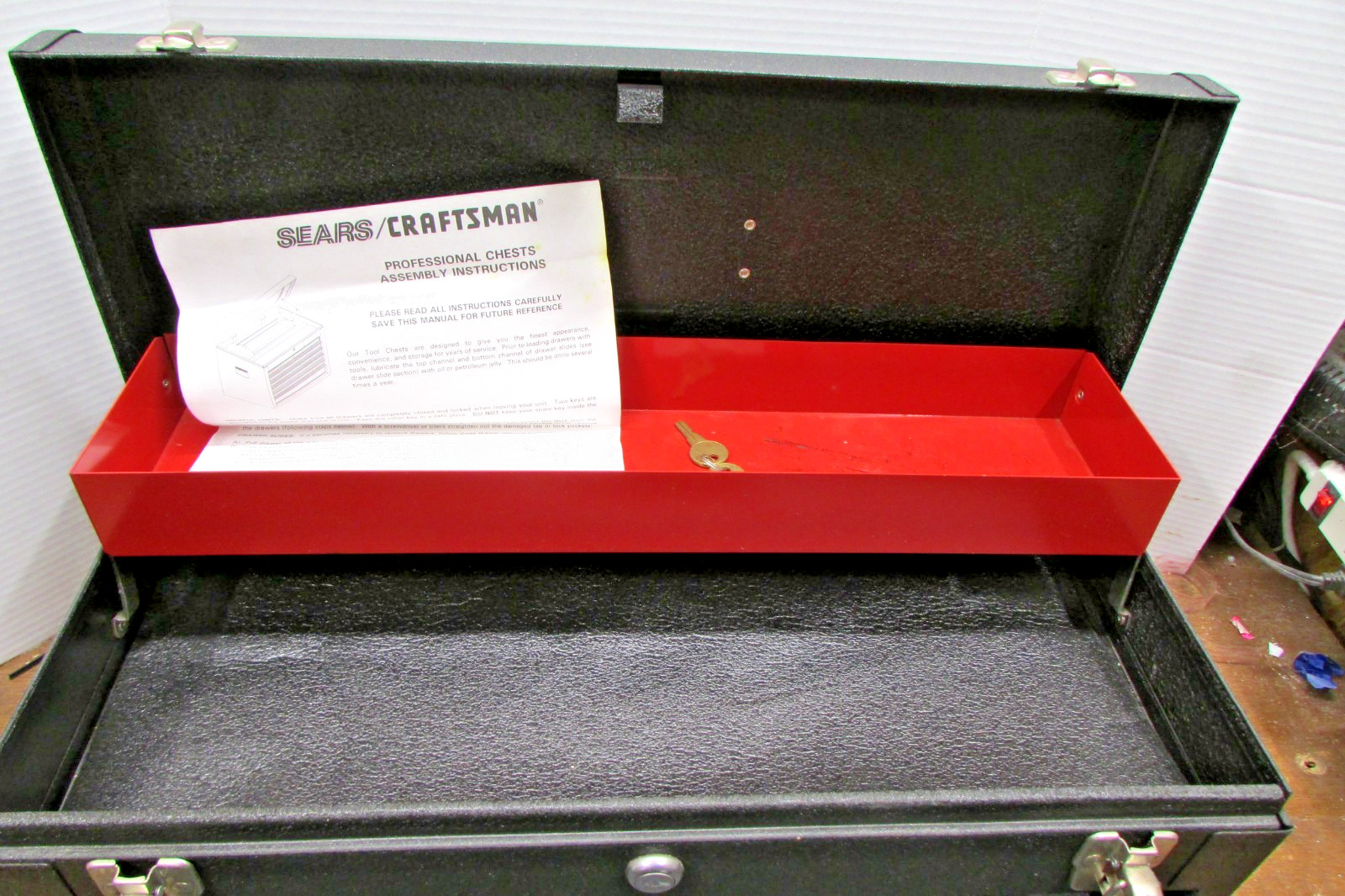 Vintage Craftsman Rally 2 Drawer Tool Box Chest Near Mint. USA.