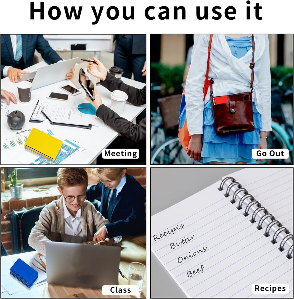 Qicheng 6Pack Pocket Notebook Small Notepad Pocket Notepad Small Spiral Notebook