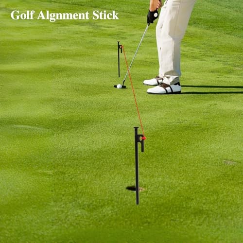 Golf Putting Training Aid, Putting String Line for Guide, Golf Putting Red