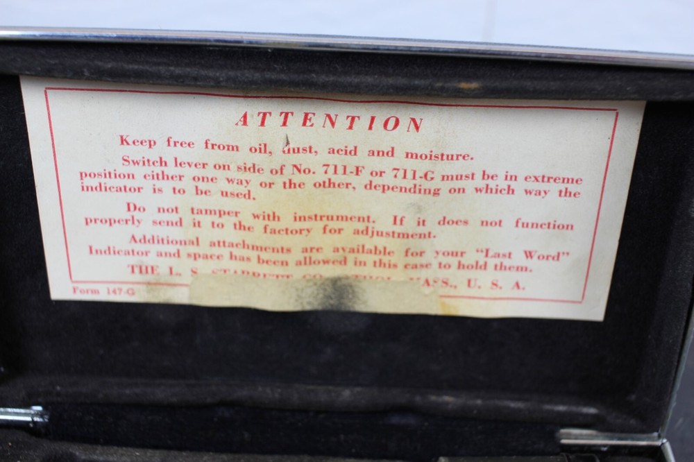 Starrett Last Word Dial Test Indicator