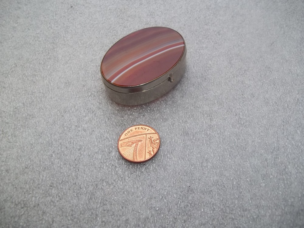 Vintage Silver & Agate Box